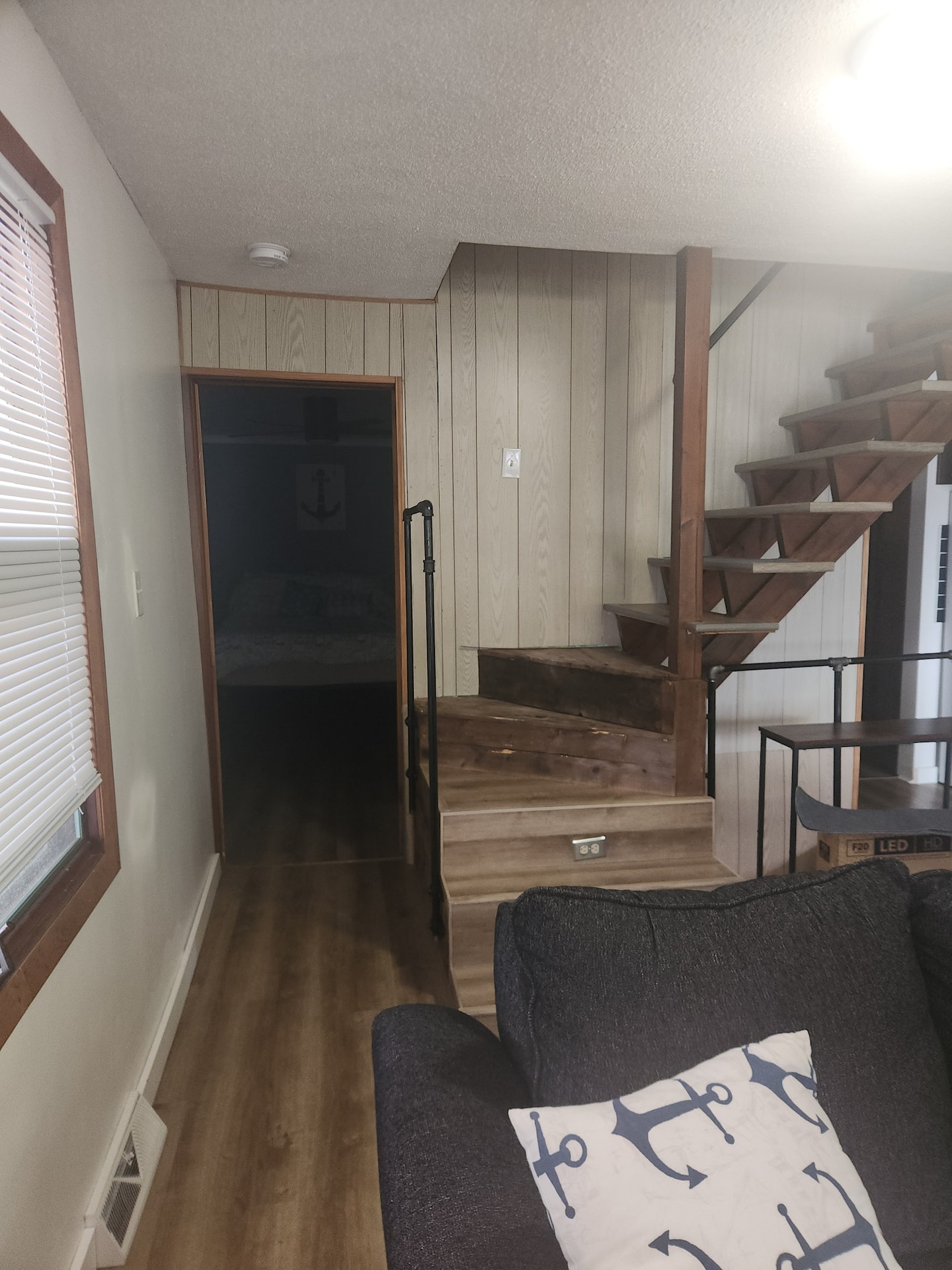 Living room seating around the television